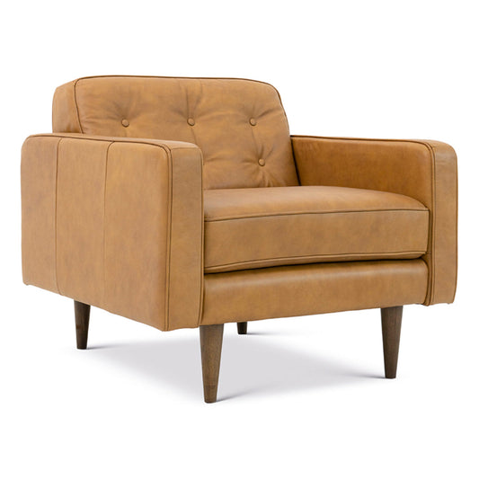 Broxton Leather Lounge Chair (Tan)