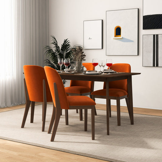 Belfast Burnt Orange Velvet Dining Chair