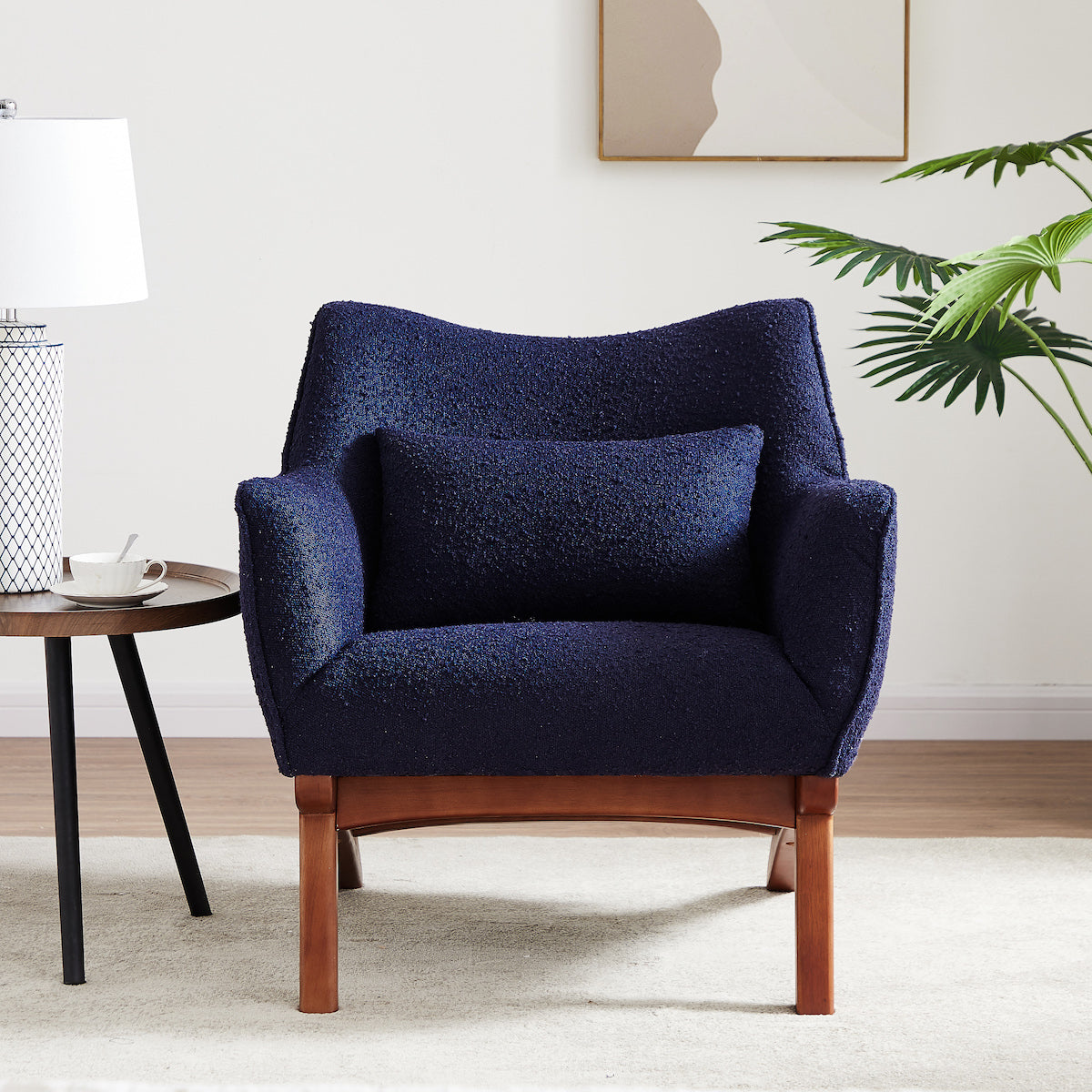 Casper Blue Boucle Lounge Chair