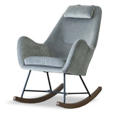 Chelsea Grey Velvet Rocking Chair