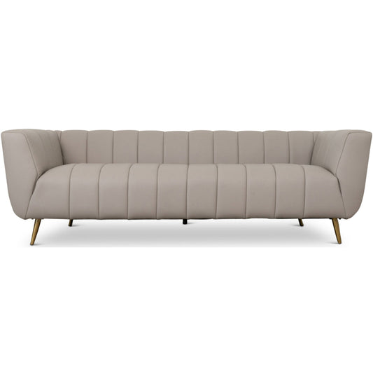 Clodine Sofa (Grey Leather)