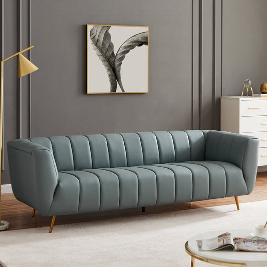 Clodine Sofa (Blue Leather)