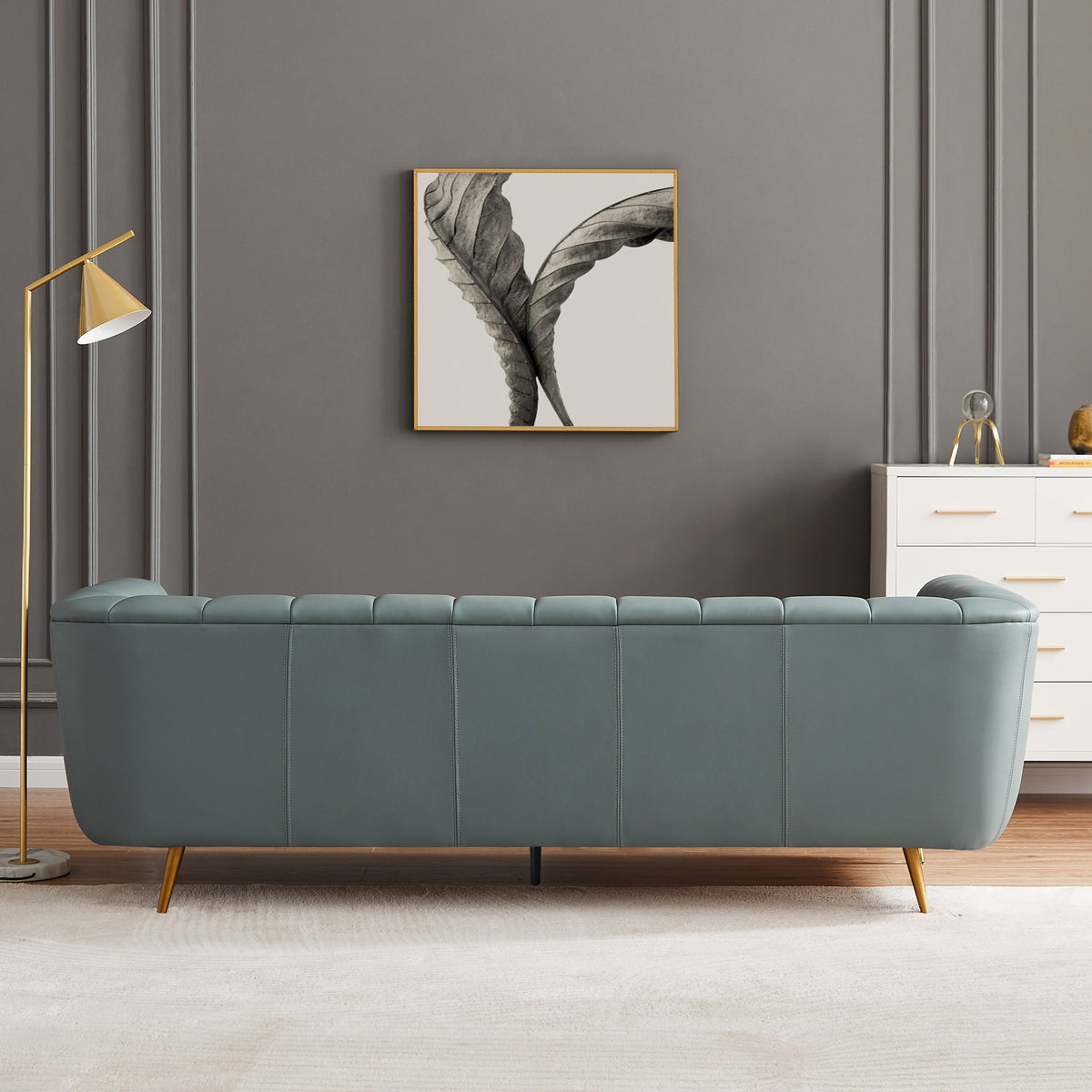 Clodine Sofa (Blue Leather)