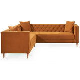 Lewis Cognac Velvet Symmetrical Corner Sofa