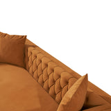 Lewis Cognac Velvet Symmetrical Corner Sofa