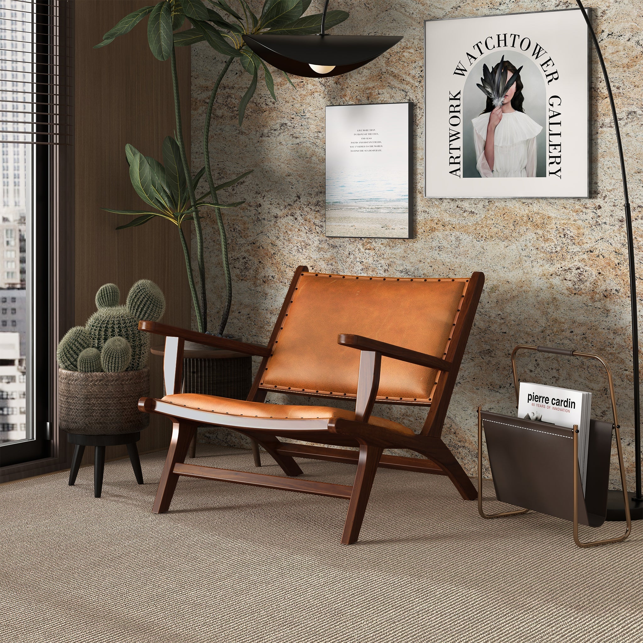 Colin Tan Genuine Leather Lounge Chair