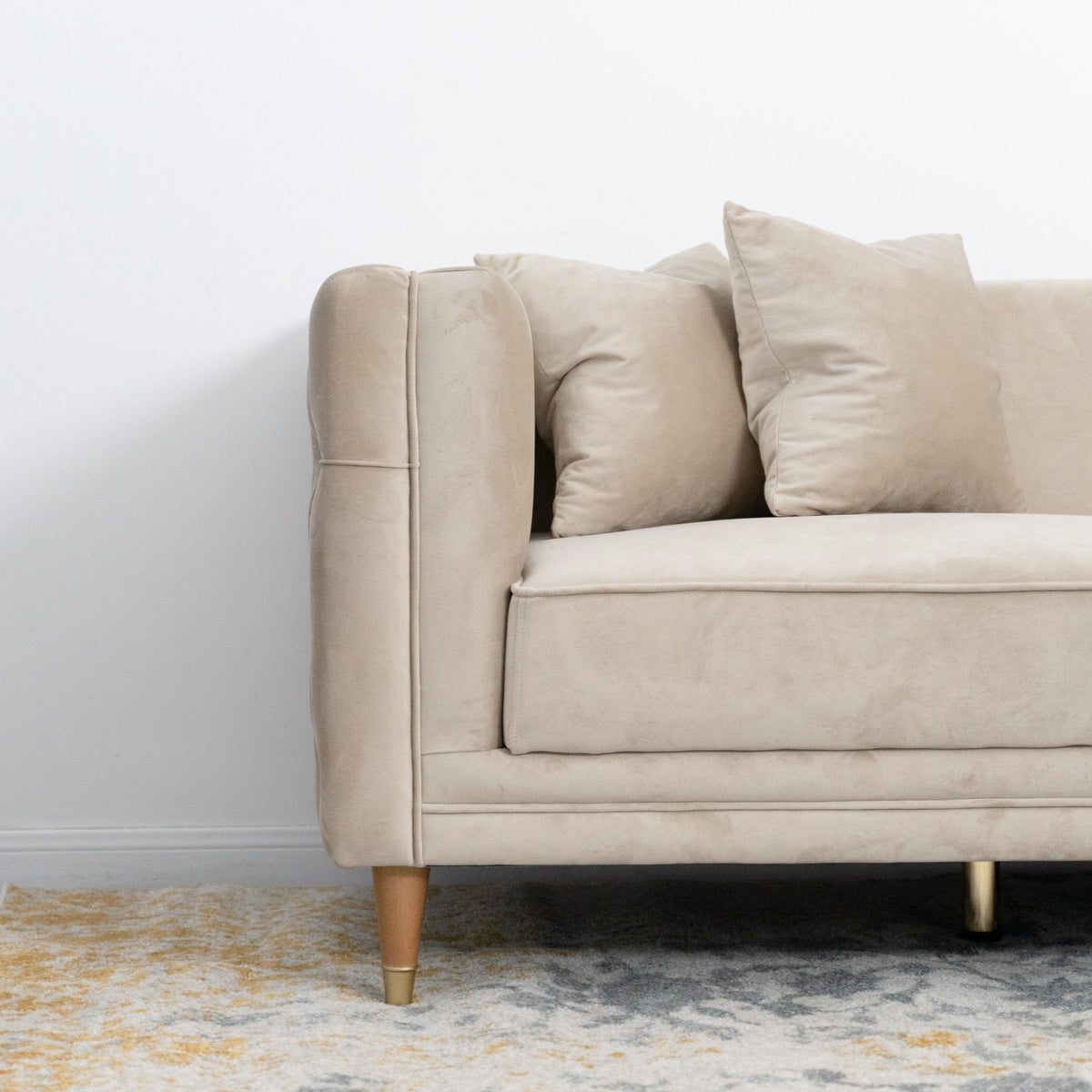 Mara Sofa (Light Cream Velvet)