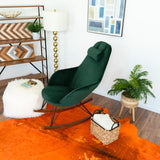 Ingrid Green Velvet Rocking Chair