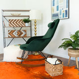 Ingrid Green Velvet Rocking Chair