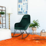 Ingrid Green Velvet Rocking Chair