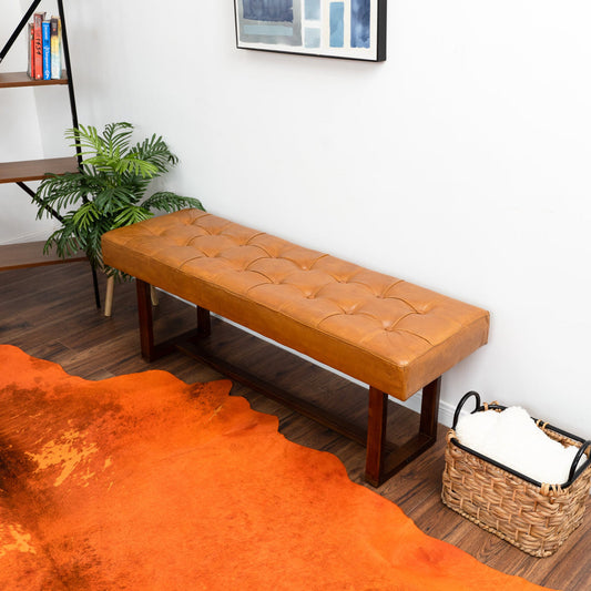 Sumba Leather Bench (Tan)