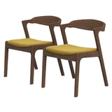Dakota Dark Yellow Velvet Dining Chair (Set Of 2)