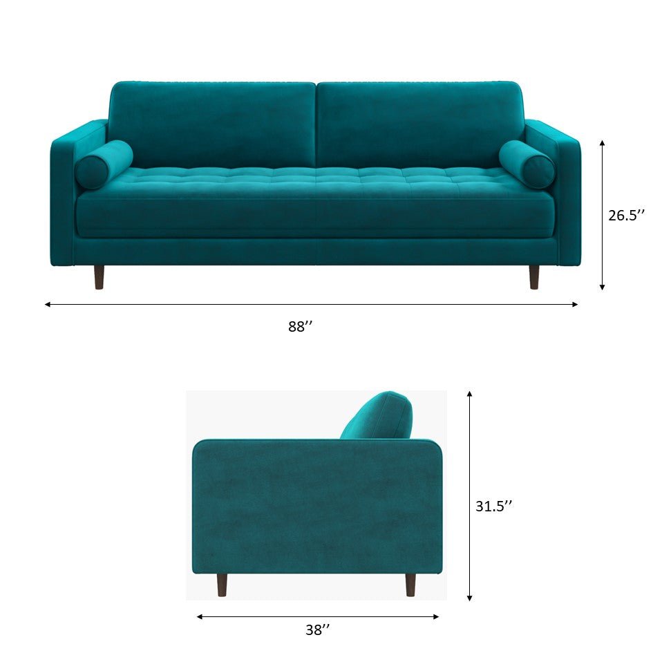 Daphne Sofa (Teal Velvet)