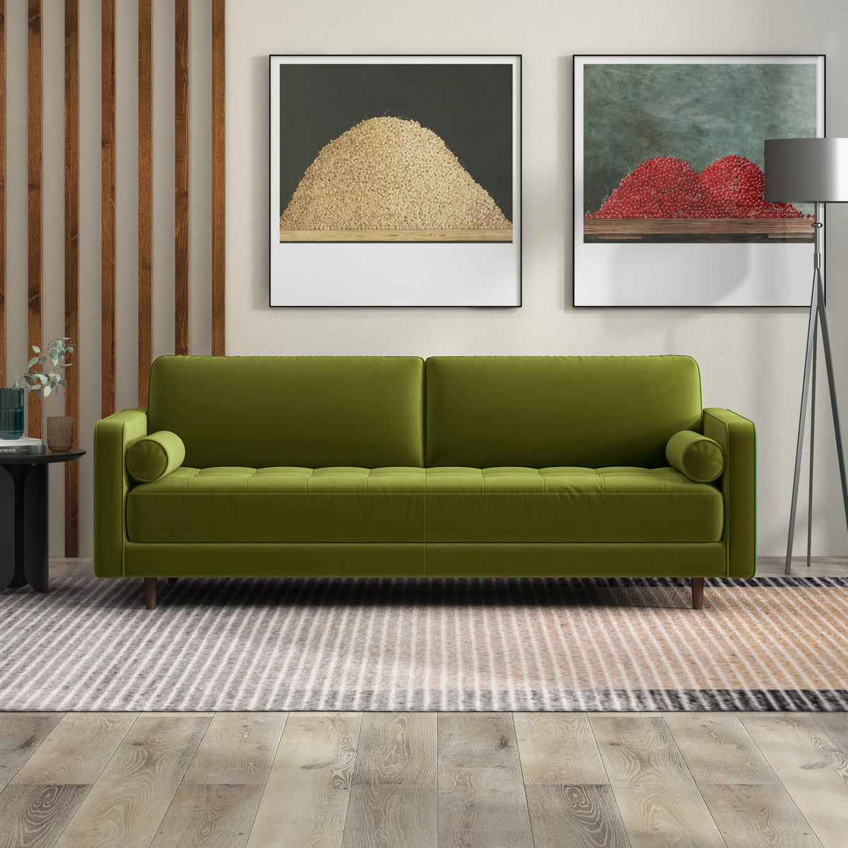 Daphne Pistachio Green Velvet Sofa