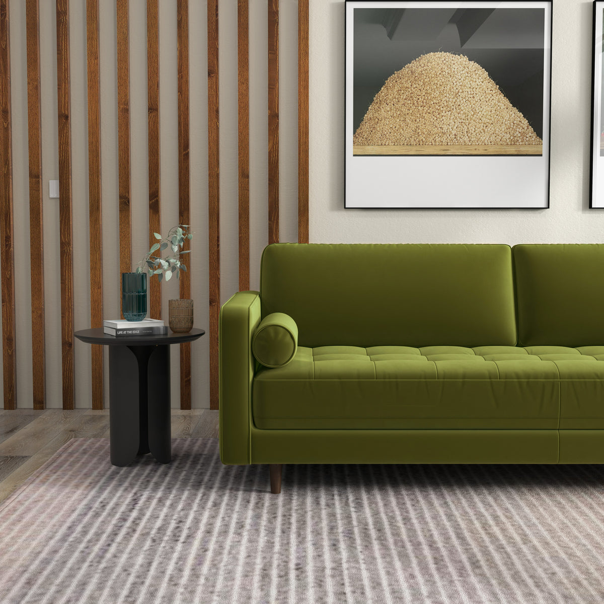 Daphne Pistachio Green Velvet Sofa