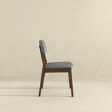 Dark Grey Fabric Solid Back Side Chair (Set Of 2)