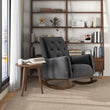 Demetrius  Dark Grey Fabric Solid Wood Rocking Chair