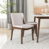 Dining Set, Alpine Large White Table With 4 Virginia Beige Chairs