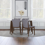 Dining Set, Rixos White Table With 4 Virginia Light Grey Chairs