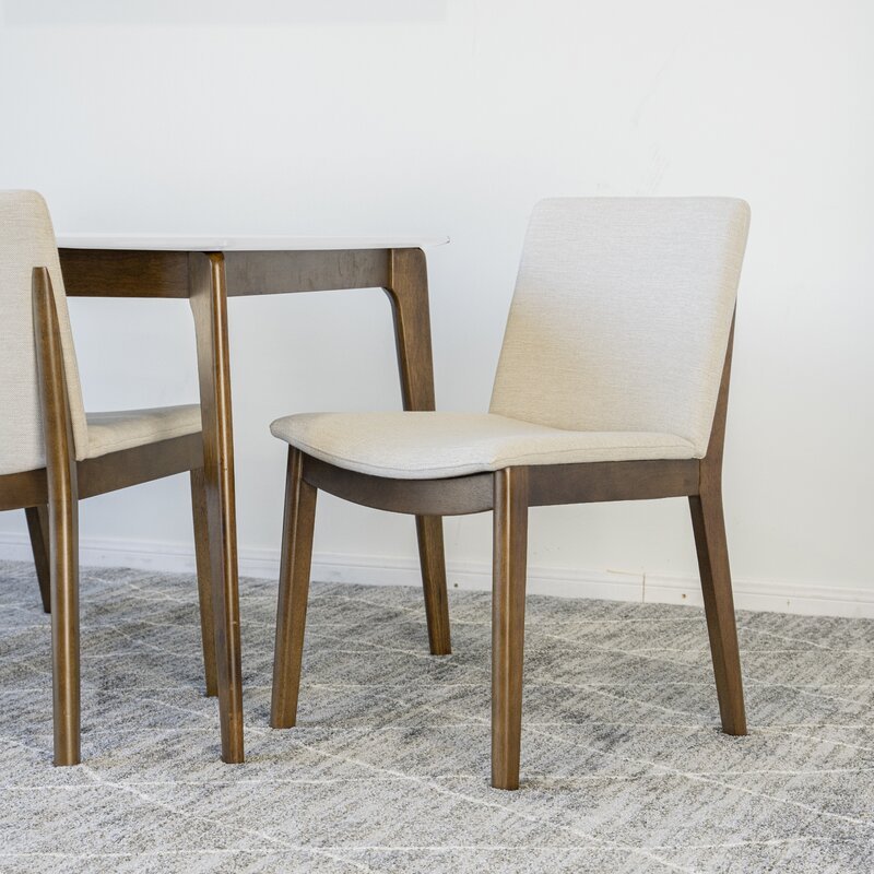 Dining Set, Selena White Table With 4 Virginia Beige Chairs