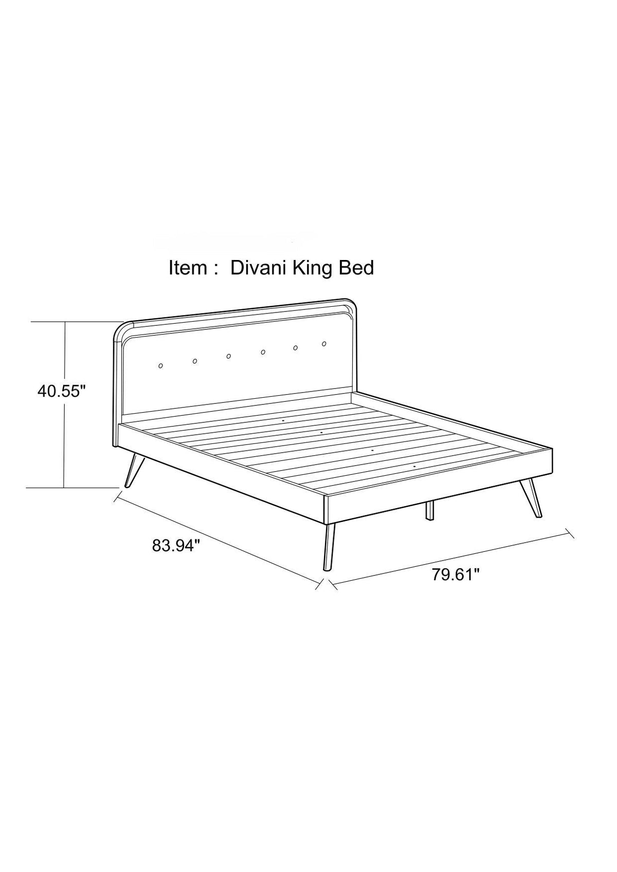 Modern Divani Platform Bed (King)