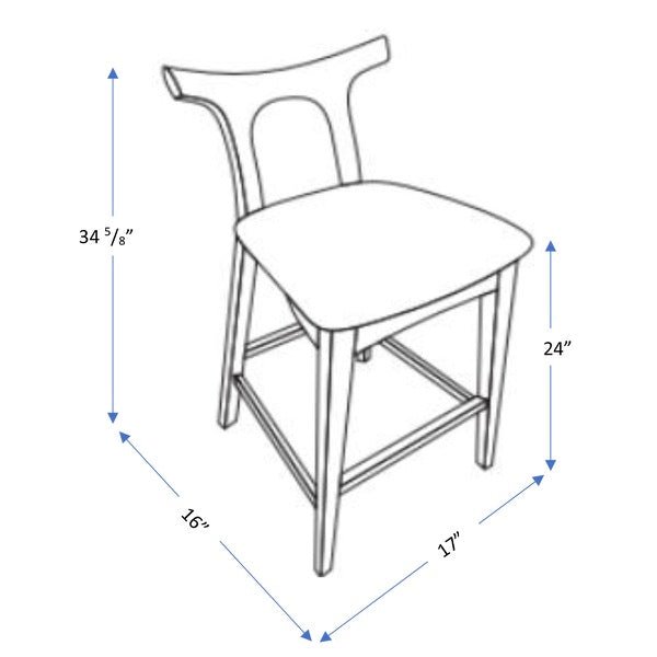 Dora Counter Stool (25" Black Leather)