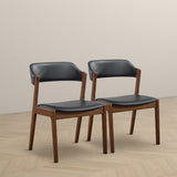 Enzo Black Leather Dining Chair (Set Of 2)