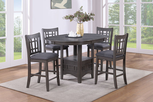 Counter Height Table (Gray Finishgray Finishupholstered Cushion) - F2401