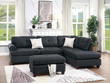 3-Piece Sectional Sofa (Ash Blackpolyfiber (Linen-Like Fabric)) - F6415