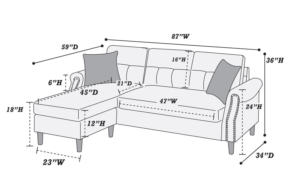 Sectional Sofa (Slate) - F6447