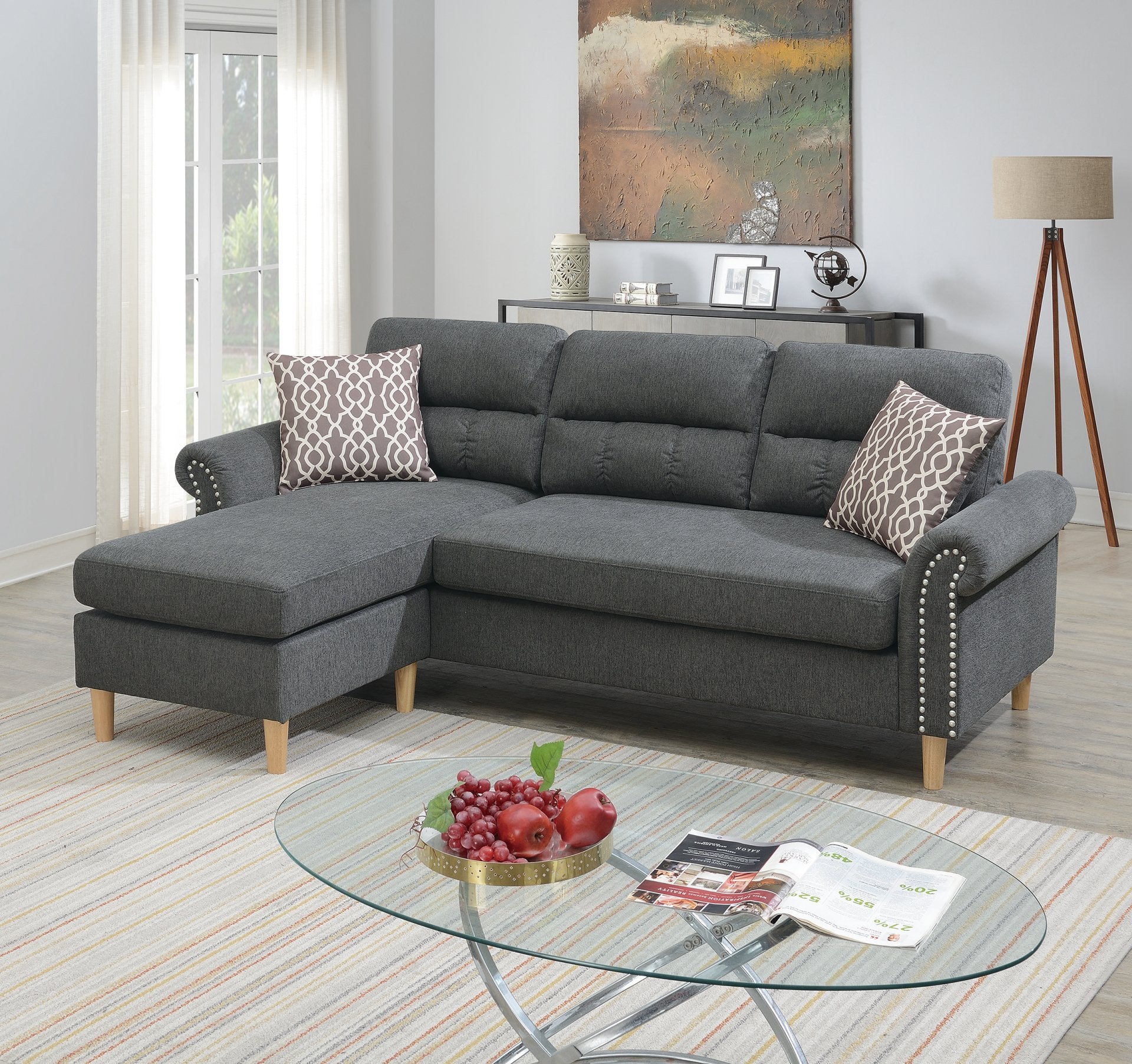 Sectional Sofa (Slate) - F6447