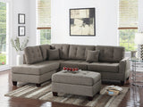 3-Piece Sectional Sofa (Coffeepolyfiber (Linen-Like Fabric)﻿) - F6504