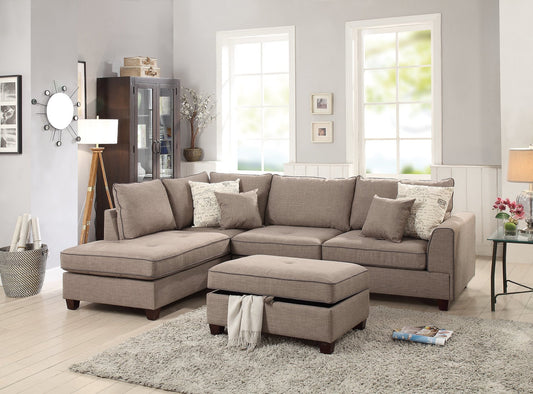 3-Piece Sectional Sofa (Mochadorris Fabric) - F6544