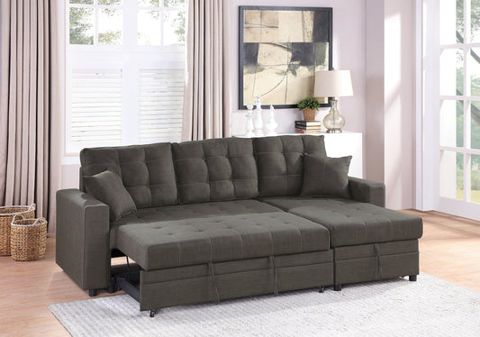 Convertible Sectional (Ash Blackpolyfiber (Linen-Like Fabric)) - F6591