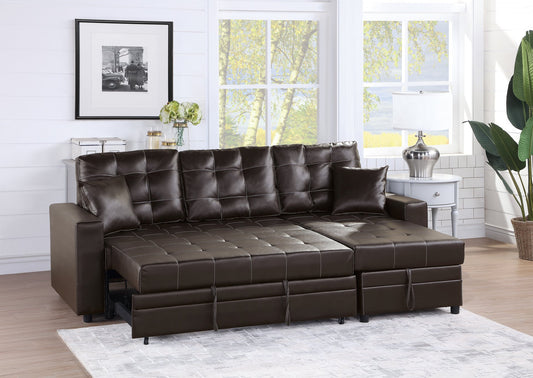 Convertible Sectional (Espressofaux Leather) - F6592