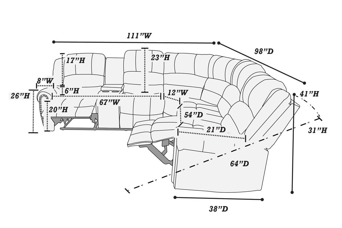 3-Piece Reclining Sectional Set - F86612