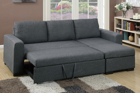 Convertible Sectional (Blue Greypolyfiber (Linen-Like Fabric)) - F6931