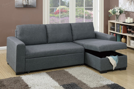 Convertible Sectional (Blue Greypolyfiber (Linen-Like Fabric)) - F6931