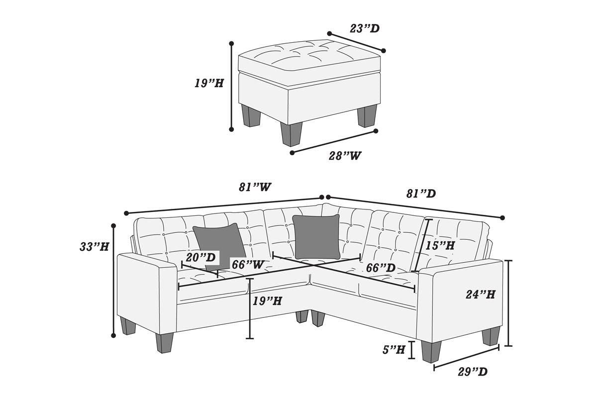 4-Piece Sectional Sofa (Espressofaux Leather﻿) - F6934