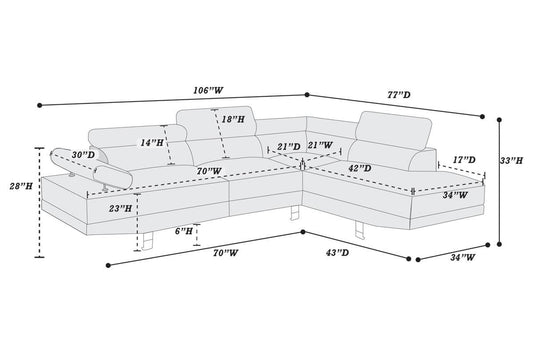 2-Piece Sectional Sofa (Blackfaux Leather﻿) - F731078A36B81