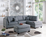 3-Piece Sectional Sofa (Graypolyfiber (Linen-Like Fabric)) - F7606