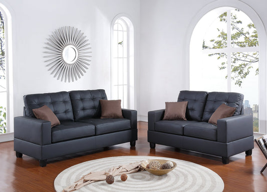 2-Piece Sofa Set (Blackfaux Leather) - F7855