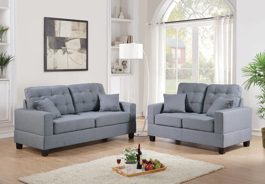 2-Piece Sofa Set (Blackfaux Leather) - F7858