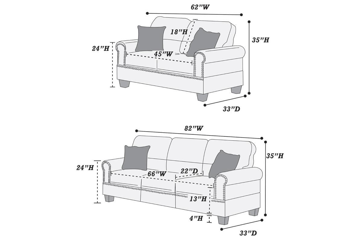 2-Piece Sofa Set (Blackfaux Leather) - F7877