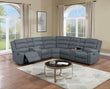 3-Piece Reclining Sectional Set (Dark Grayburlap-Like-Fabric) - F8100