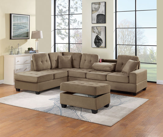 3-Piece Sectional Sofa (Saddleplush Microfiber) - F8436