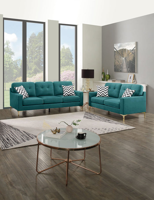 2-Piece Sofa Set (Teal Bluevelvet) - F8441