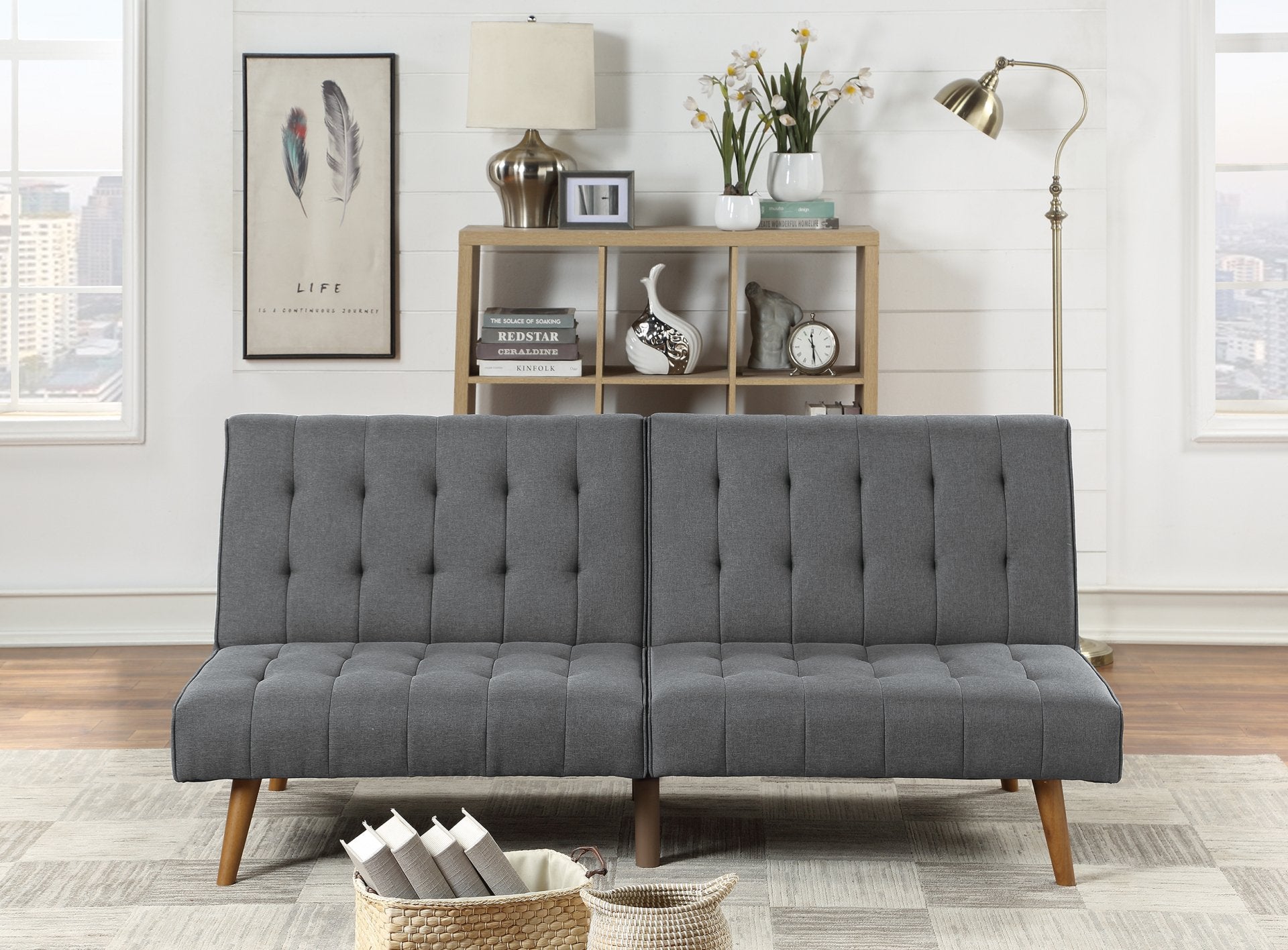 Adjustable Sofa (Blue Greypolyfiber (Linen-Like Fabric)﻿) - F8501