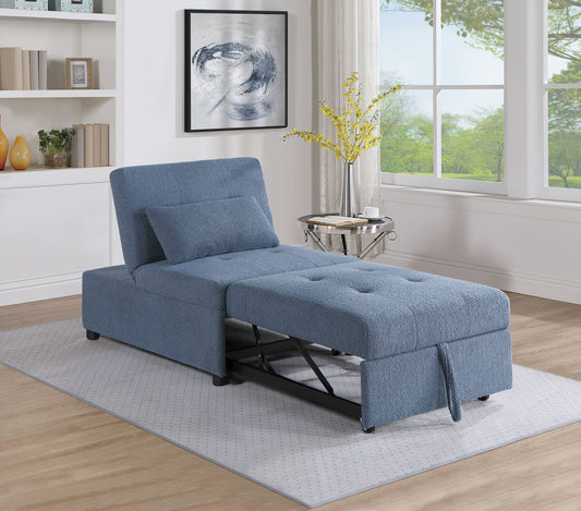 Convertible Sofa (Blue Graysherpa Fabric) - F8532