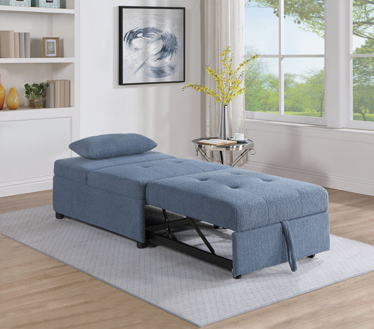 Convertible Sofa (Blue Graysherpa Fabric) - F8532